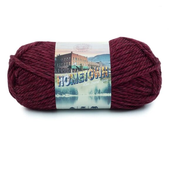 NWT Lion Brand Hometown USA Norfolk Merlot - Picture 1 of 5